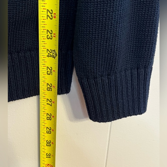 L.L.Bean men's cotton knit cardigan sweater Navy Blue Size M - Picture 5 of 5